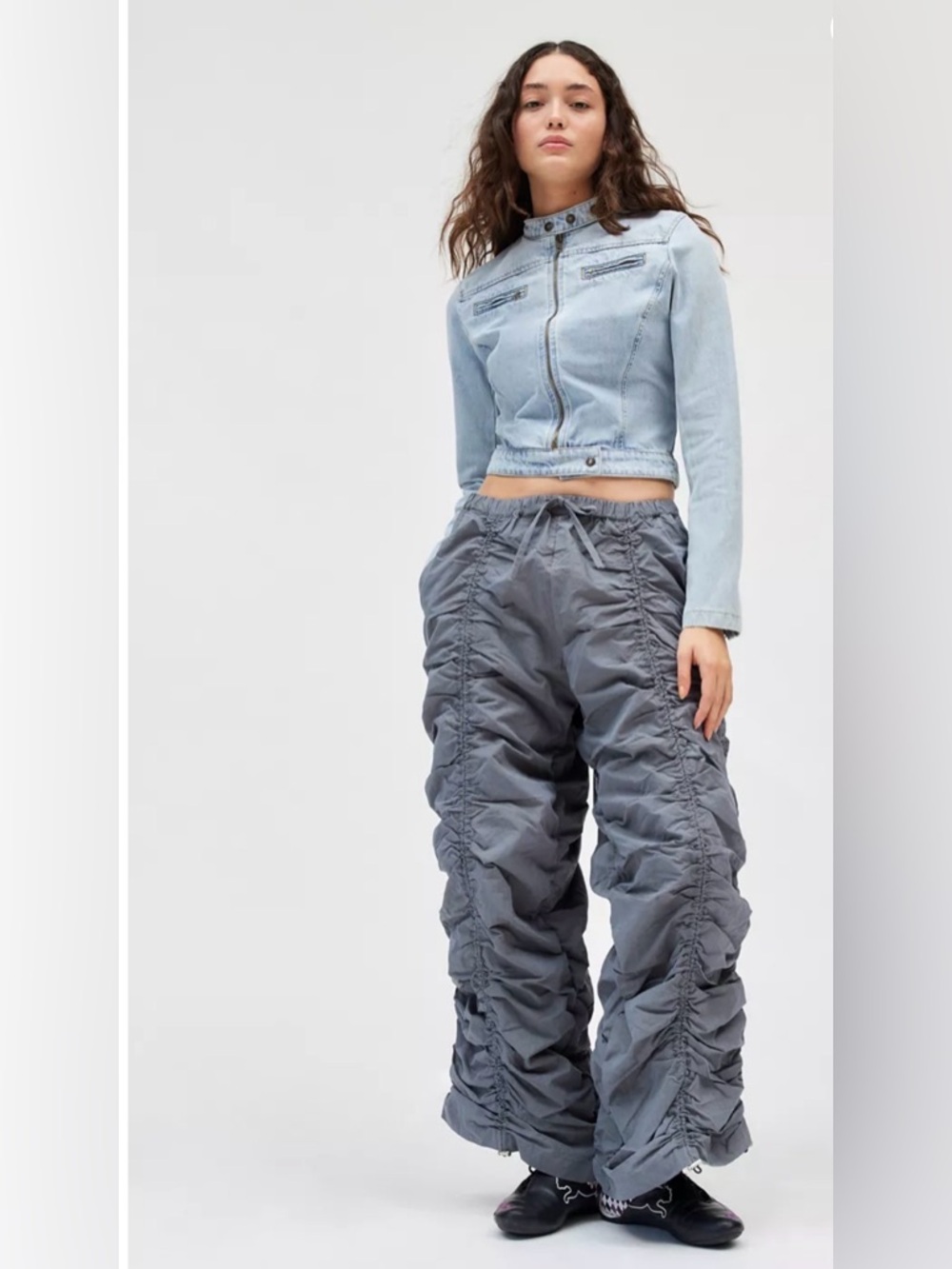 Urban Outfitters The Ragged Priest Ruched Toggle Baggy Pant 🔥 Size S